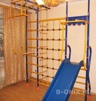 Детский спортивный комплекс Веселый Непоседа №10 с горкой и сеткой для лазания ПЛЮС